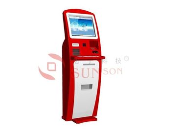 Sistema di informazione diritto del chiosco del pavimento rosso con il lettore di codici a barre di EPP QR